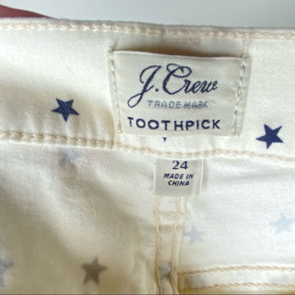 JCREW 8” Rise Toothpick Jeans in Mini Stars - Picture 9 of 12